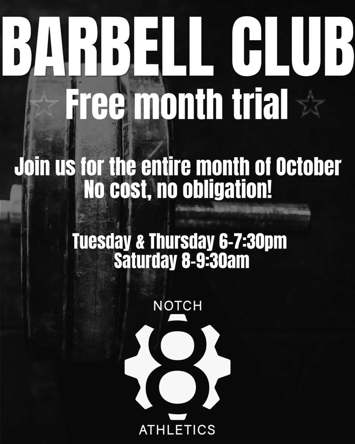 Barbell Club Is Free for All of October